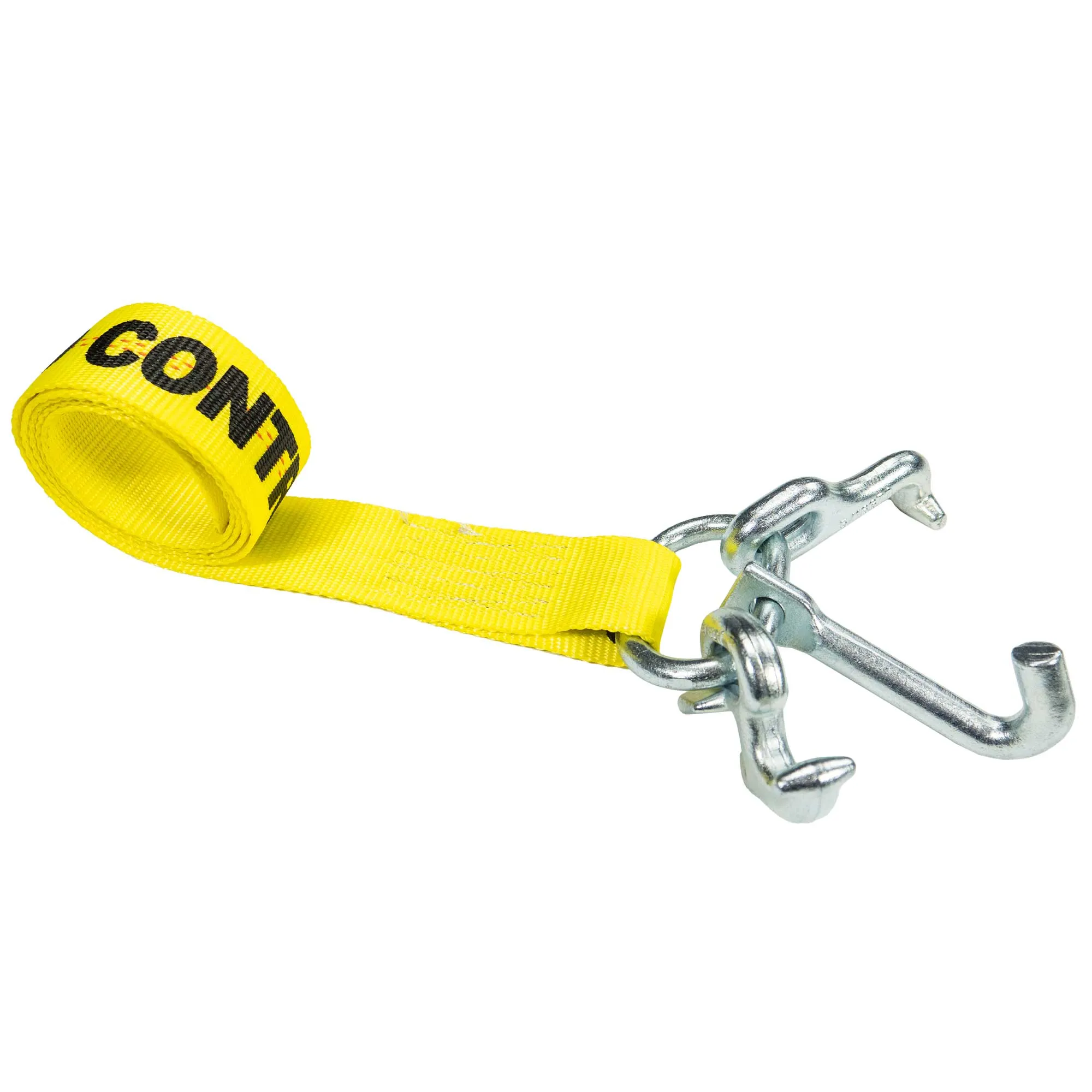 2" x 20' Replacement Tow Strap with RTJ Cluster Hooks | Yellow