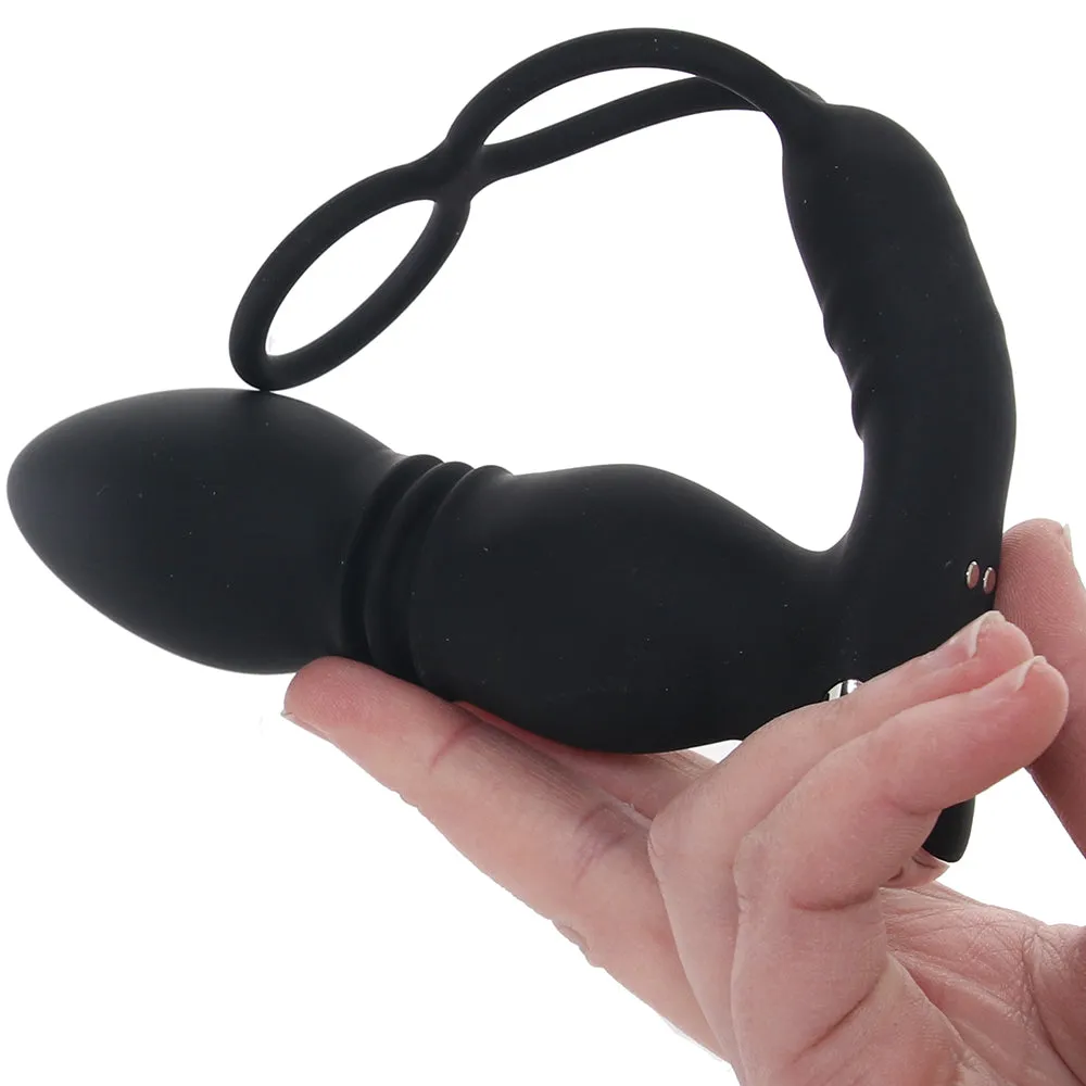 Ass-Sation Thrusting Power Plug with Dual Ring in Black