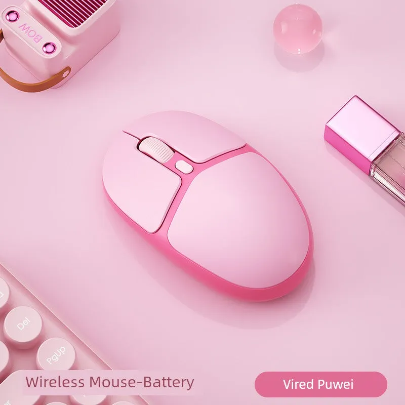 Bluetooth Girl Cute USB Battery Wireless Mouse