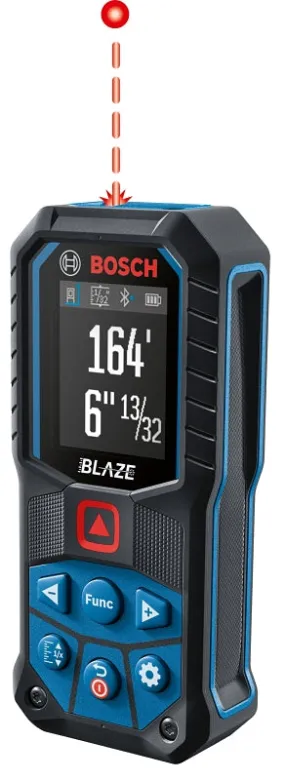 Bosch BLAZE GLM165-27C Laser Measure, Functions: Real-Time Length, Distance, Area, Volume, Indirect Measurements :EA: QUANTITY: 1