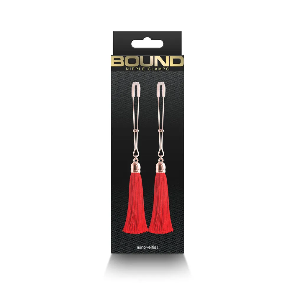 Bound Nipple Clamps With Red Tassel