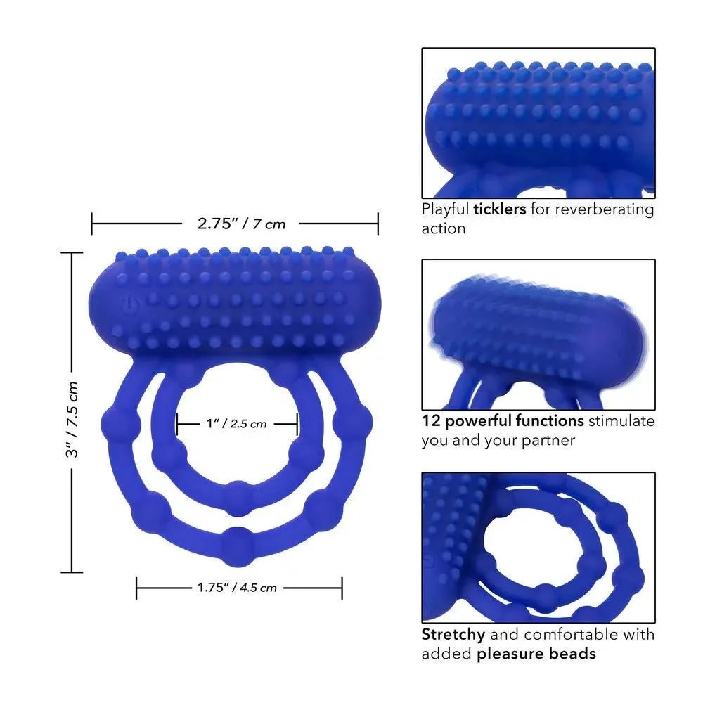 California Exotic Silicone Blue Stretchy Rechargeable Cock Ring