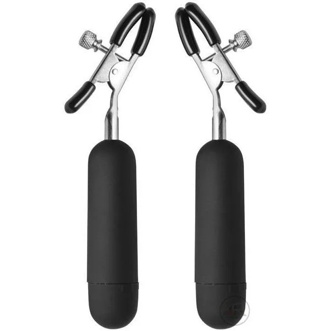 Dark Passion Vibrating Nipple Clamps