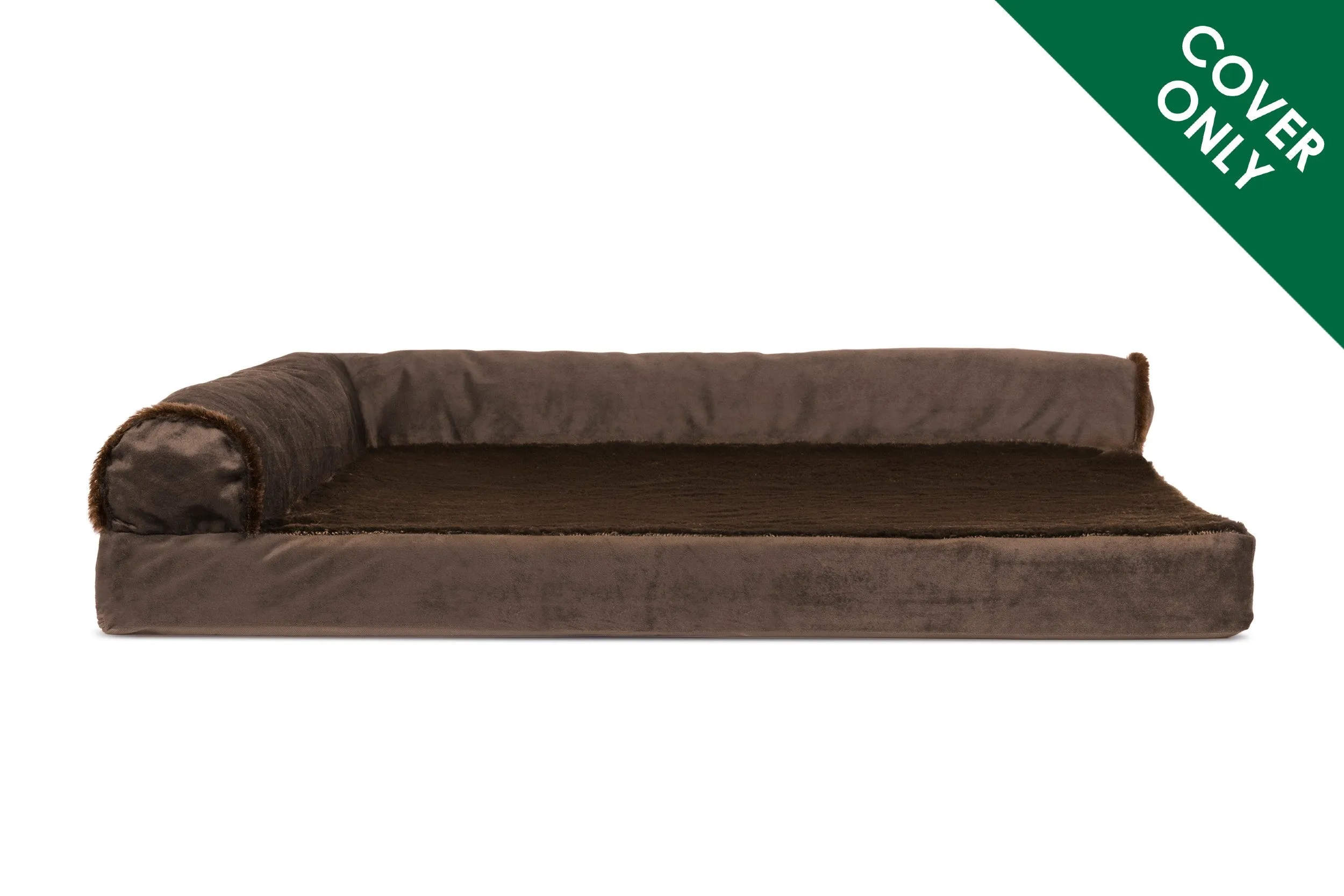 Deluxe Chaise Lounge Dog Bed - Plush & Velvet - Cover