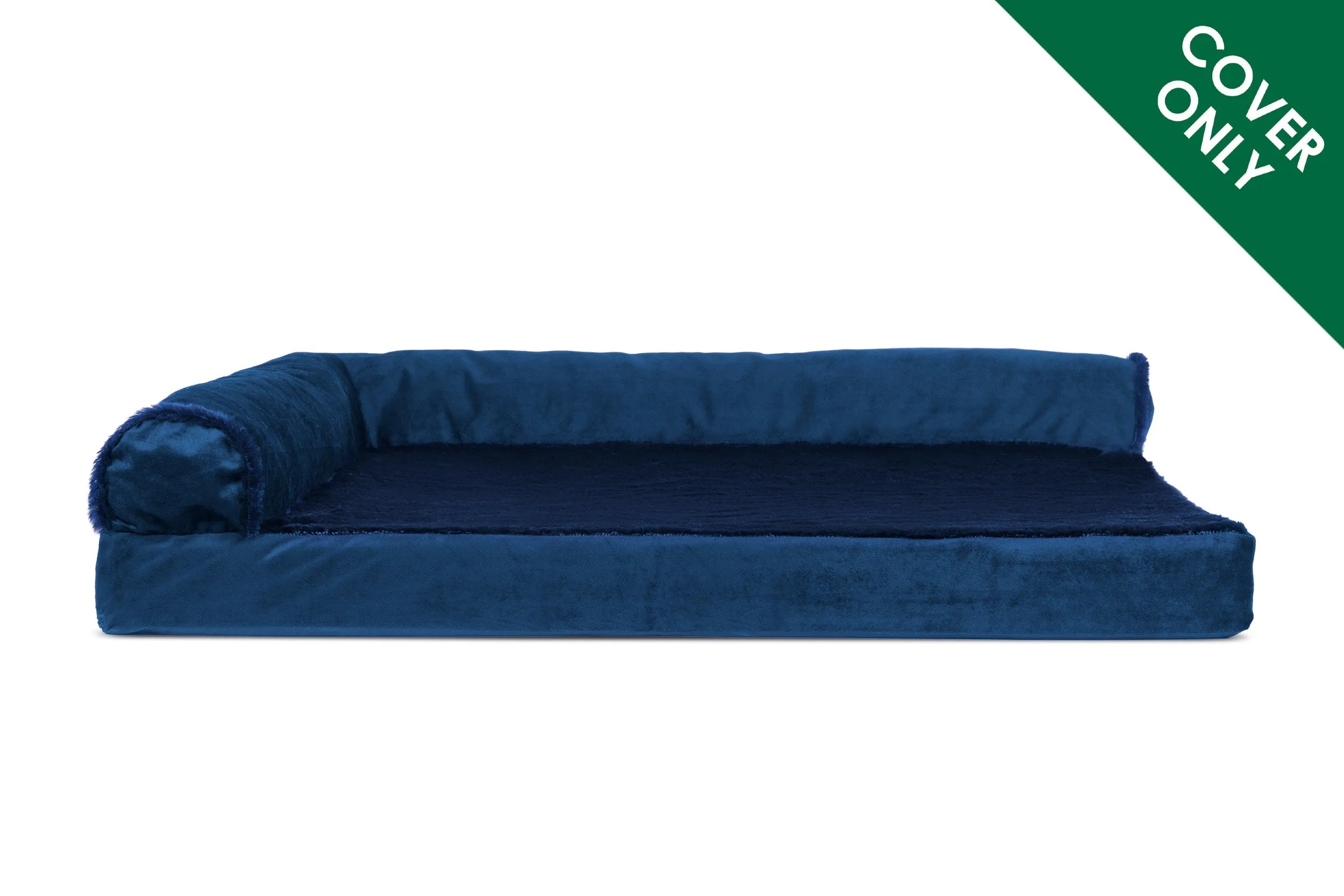 Deluxe Chaise Lounge Dog Bed - Plush & Velvet - Cover