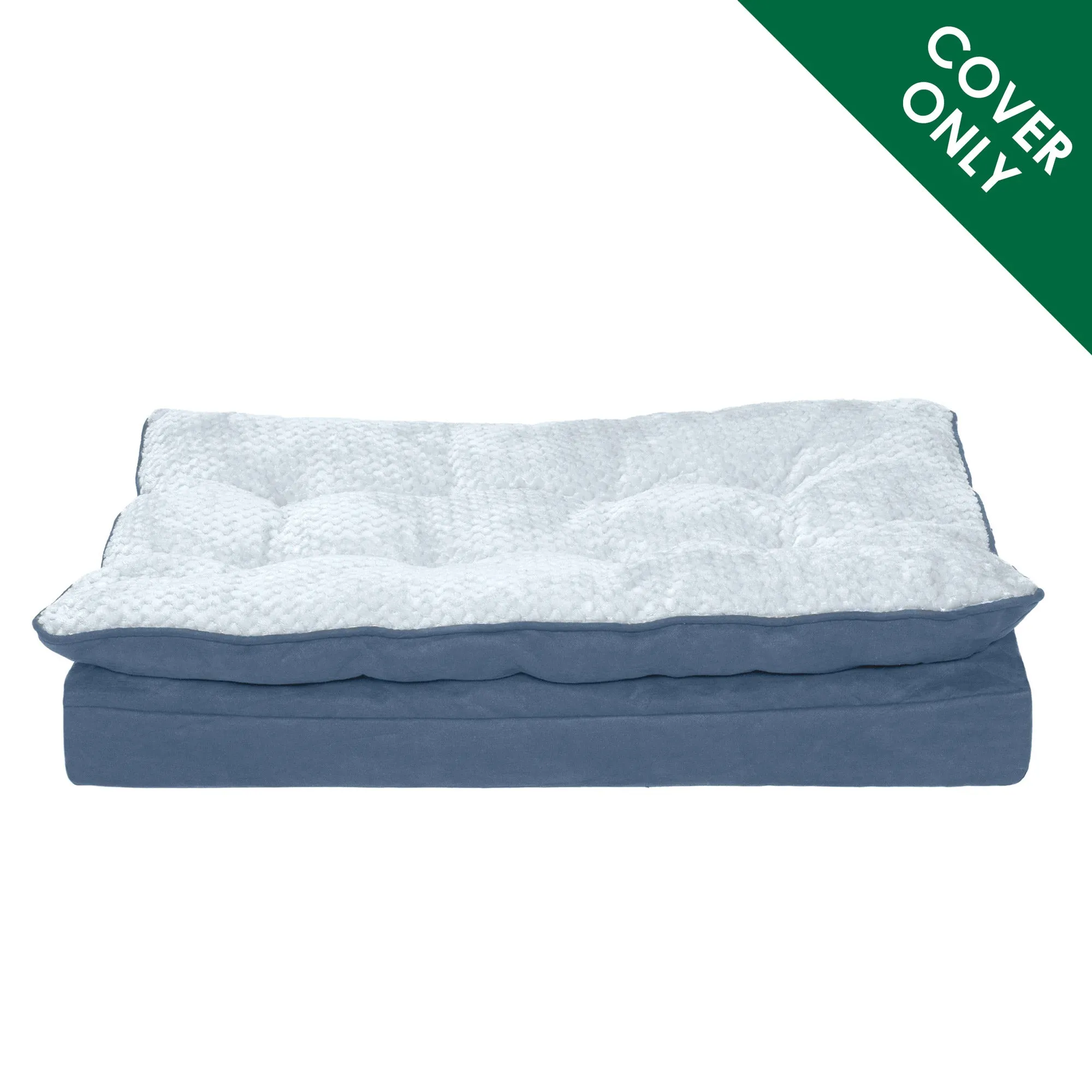 Deluxe Mattress Dog Bed - Minky Faux Fur & Suede Pillow Top - Cover