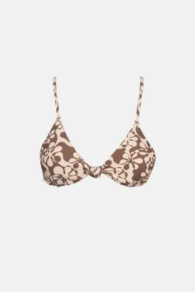 Drifter Floral Knot Trilette Top Chocolate