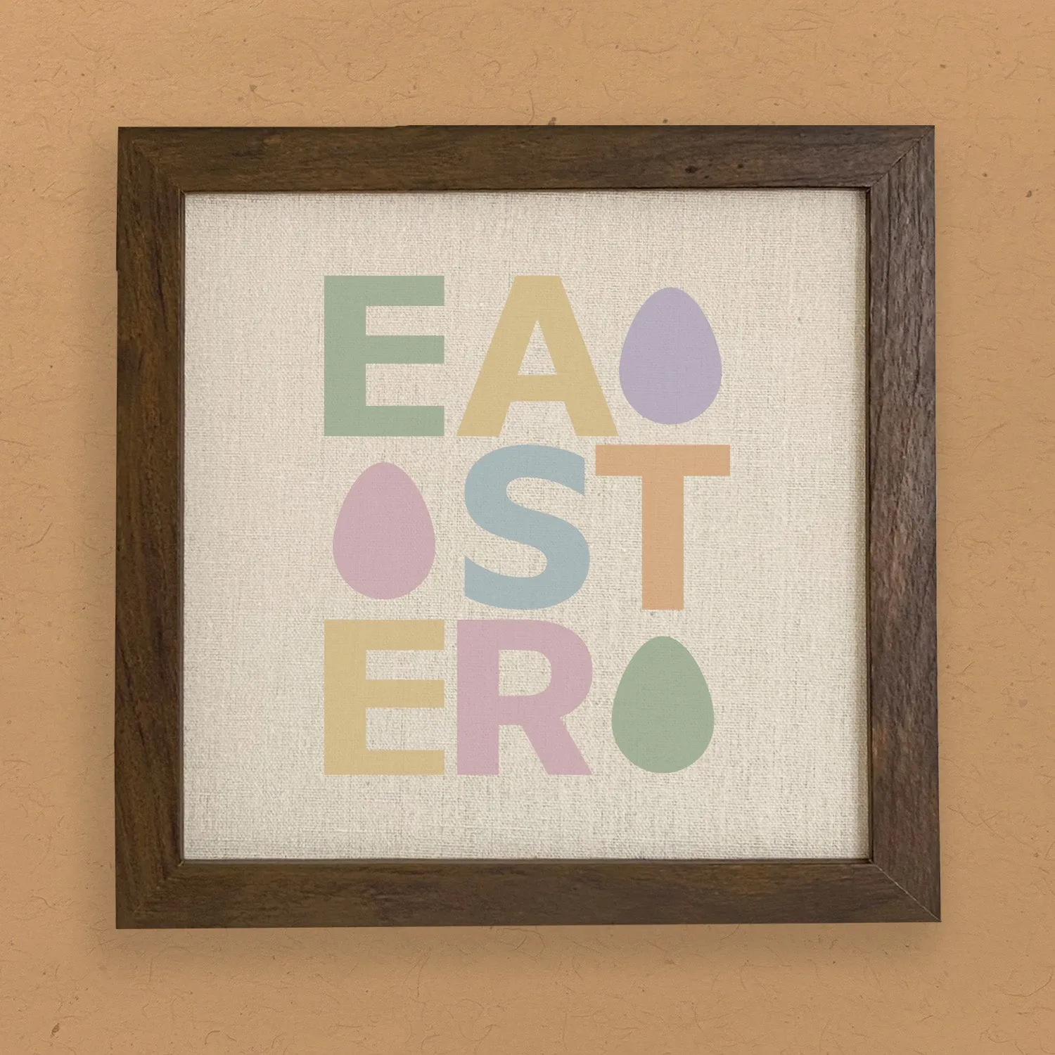 Easter Text with Eggs - Framed Sign