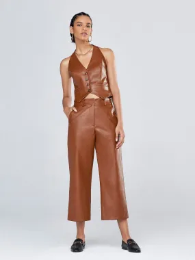 Faux-Leather Culotte Pant