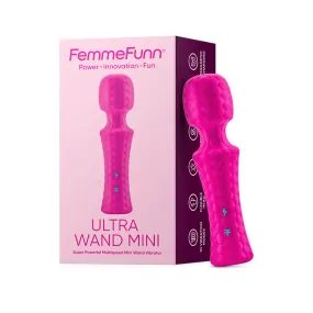 FemmeFunn Ultra Wand Mini Rechargeable Flexible Textured Silicone Vibrator Pink