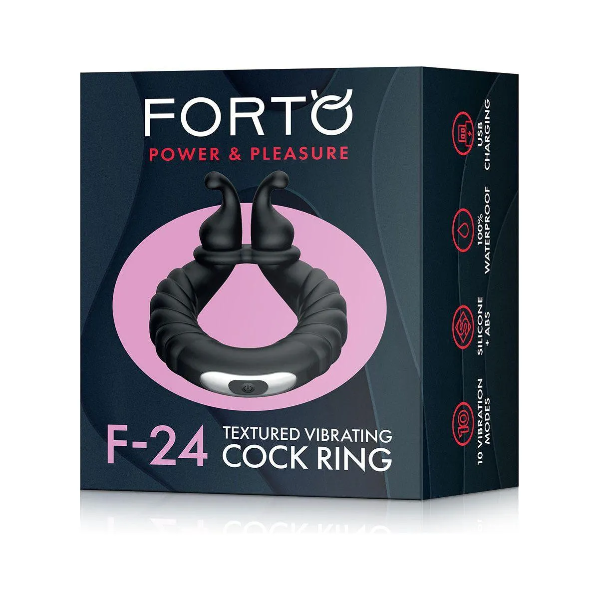 FORTO F-24 Textured Vibrating C-Ring 40 mm - Black