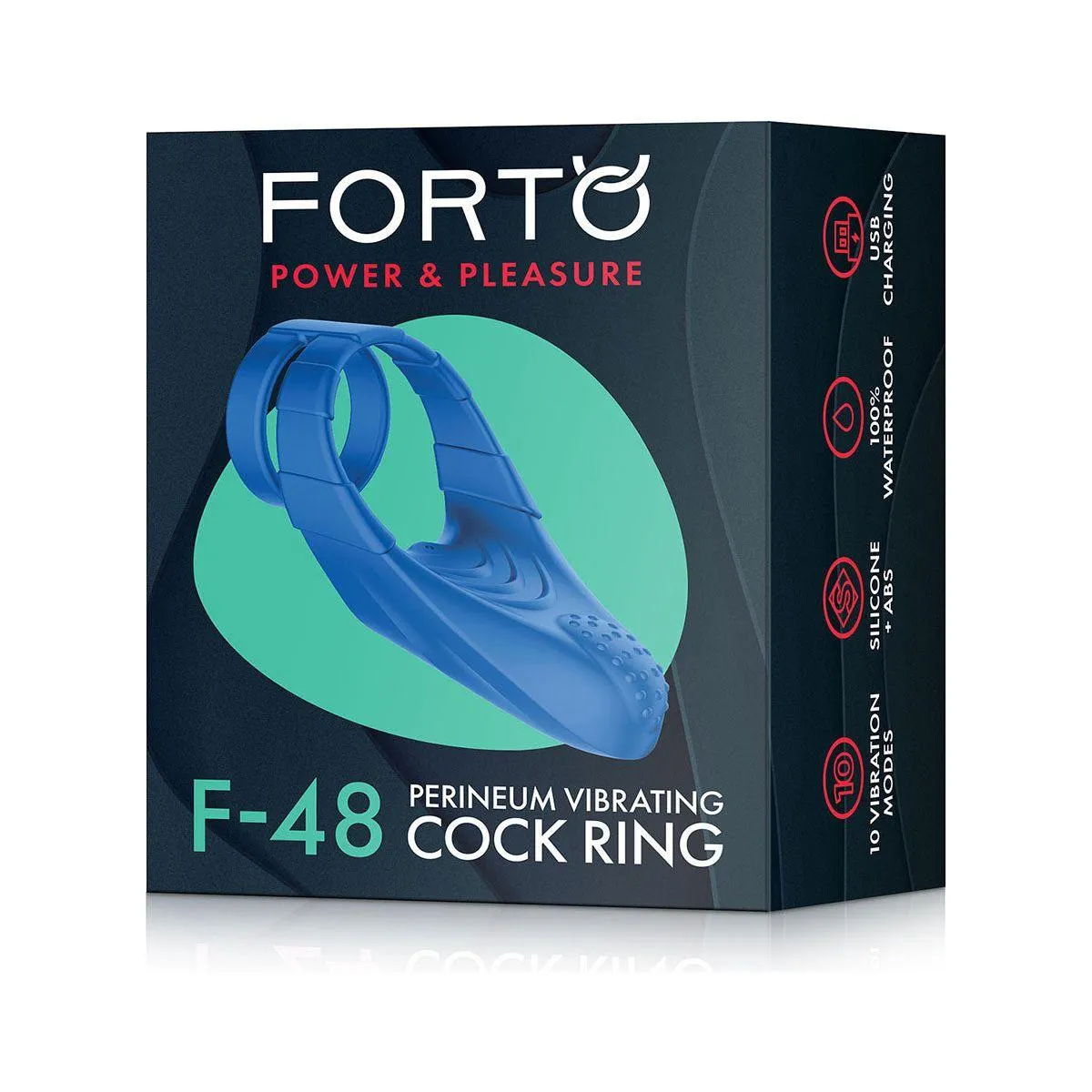 FORTO F-48 Vibrating Perineum Double C-Ring - Blue