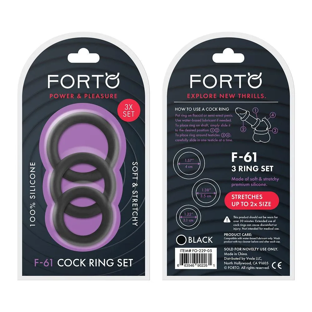 FORTO F-61 C-Ring 3pc Set Black