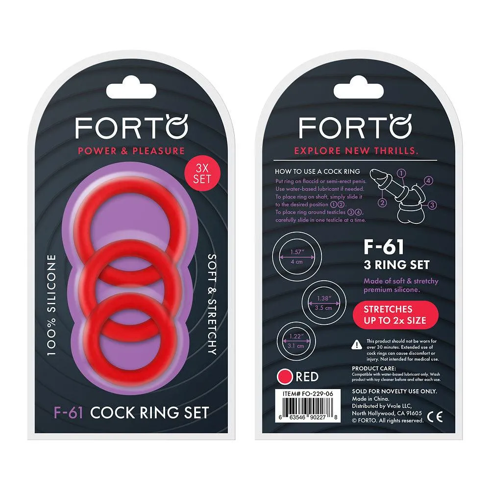 FORTO F-61 C-Ring 3pc Set Red