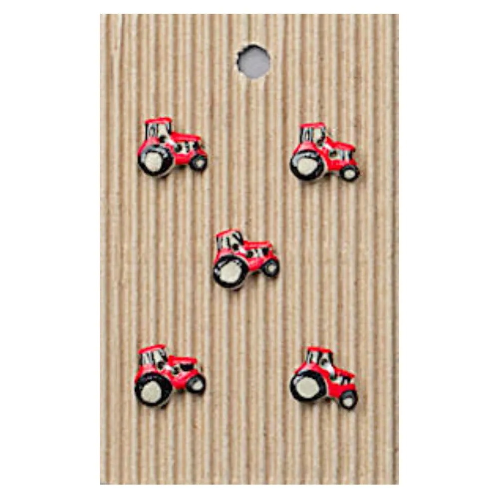 Handmade Buttons Tractor - Set of 5 (L539)