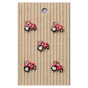 Handmade Buttons Tractor - Set of 5 (L539)