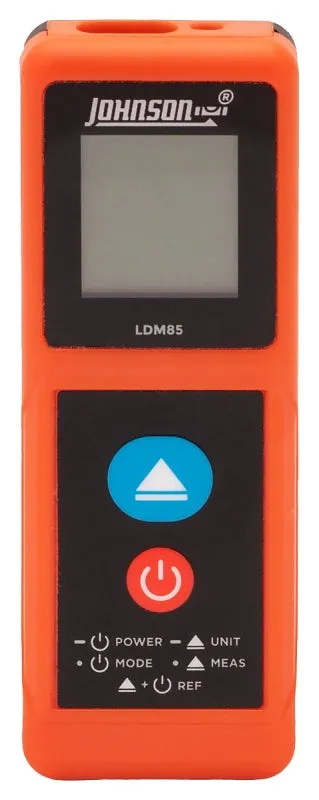 Johnson LDM85 Laser Distance Meter, Functions: Area, Continuous Use, Length, Volume, 2 in to 85 ft, Backlit LCD Display :EA: QUANTITY: 1