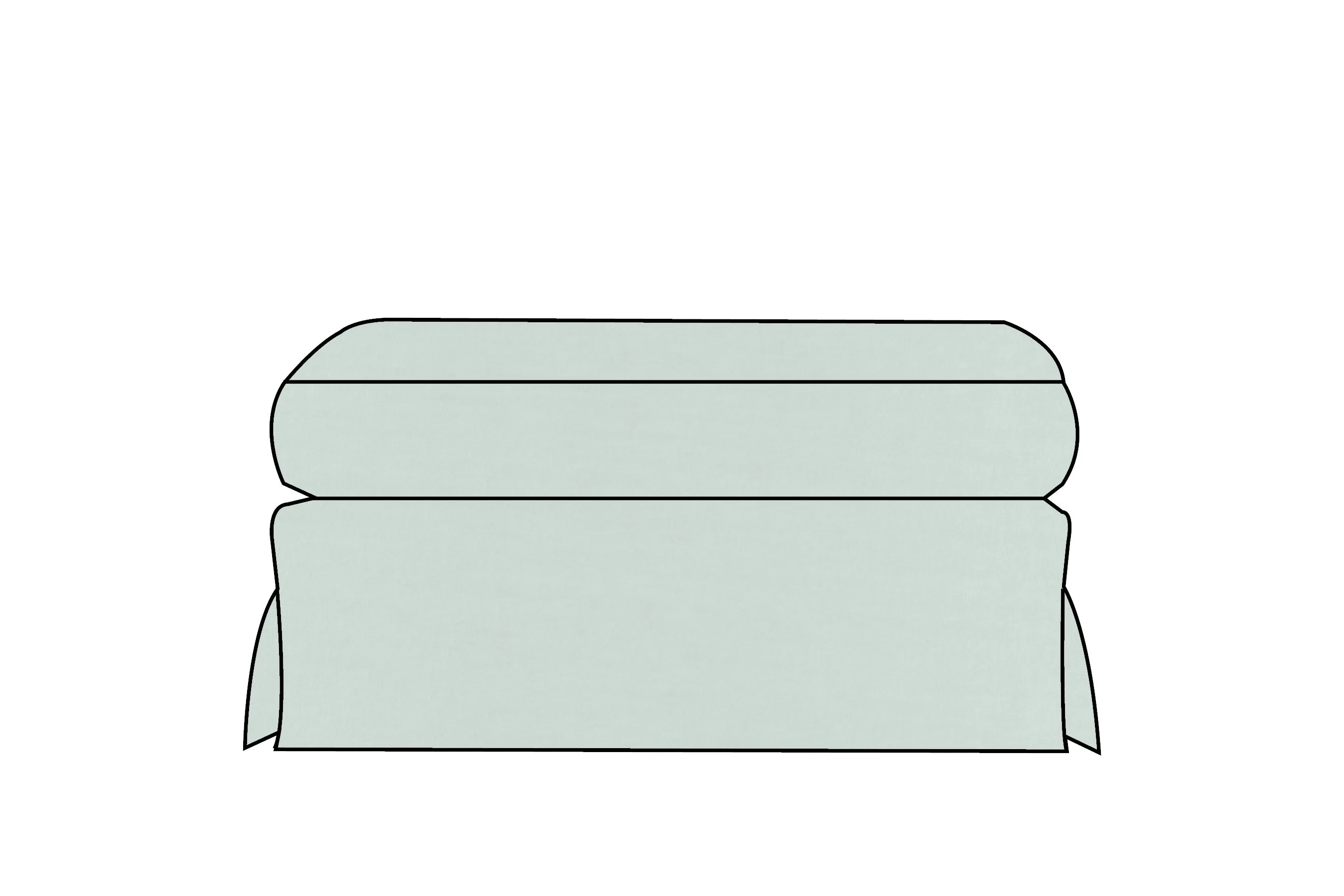 Kate | Bench Footstool Extra Loose Cover | Capri Duck Egg