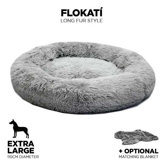 Long-Fur Fluffy Flokati Extra-Large 110cm IREMIA™ Dog Bed