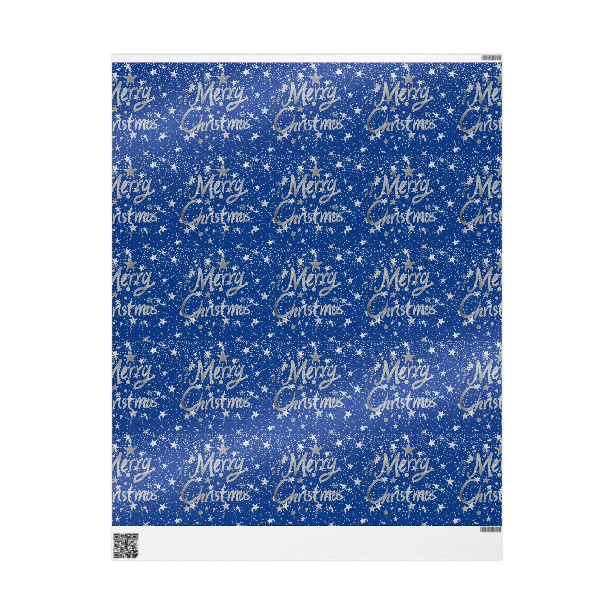 Luxurious Blue & Silver Christmas Wrapping Paper : Elegant Starry Night Design, Premium Eco-Friendly Holiday Gift Wrap