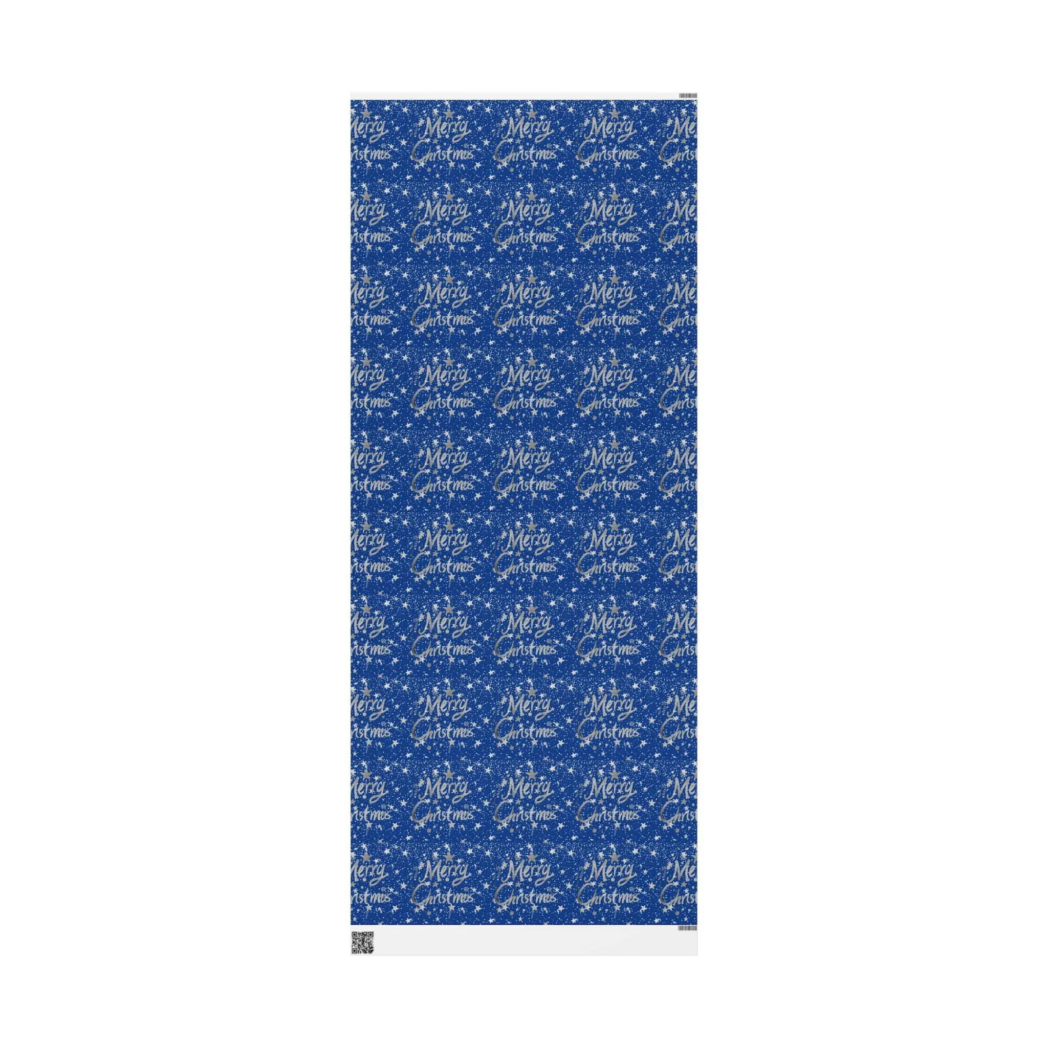 Luxurious Blue & Silver Christmas Wrapping Paper : Elegant Starry Night Design, Premium Eco-Friendly Holiday Gift Wrap