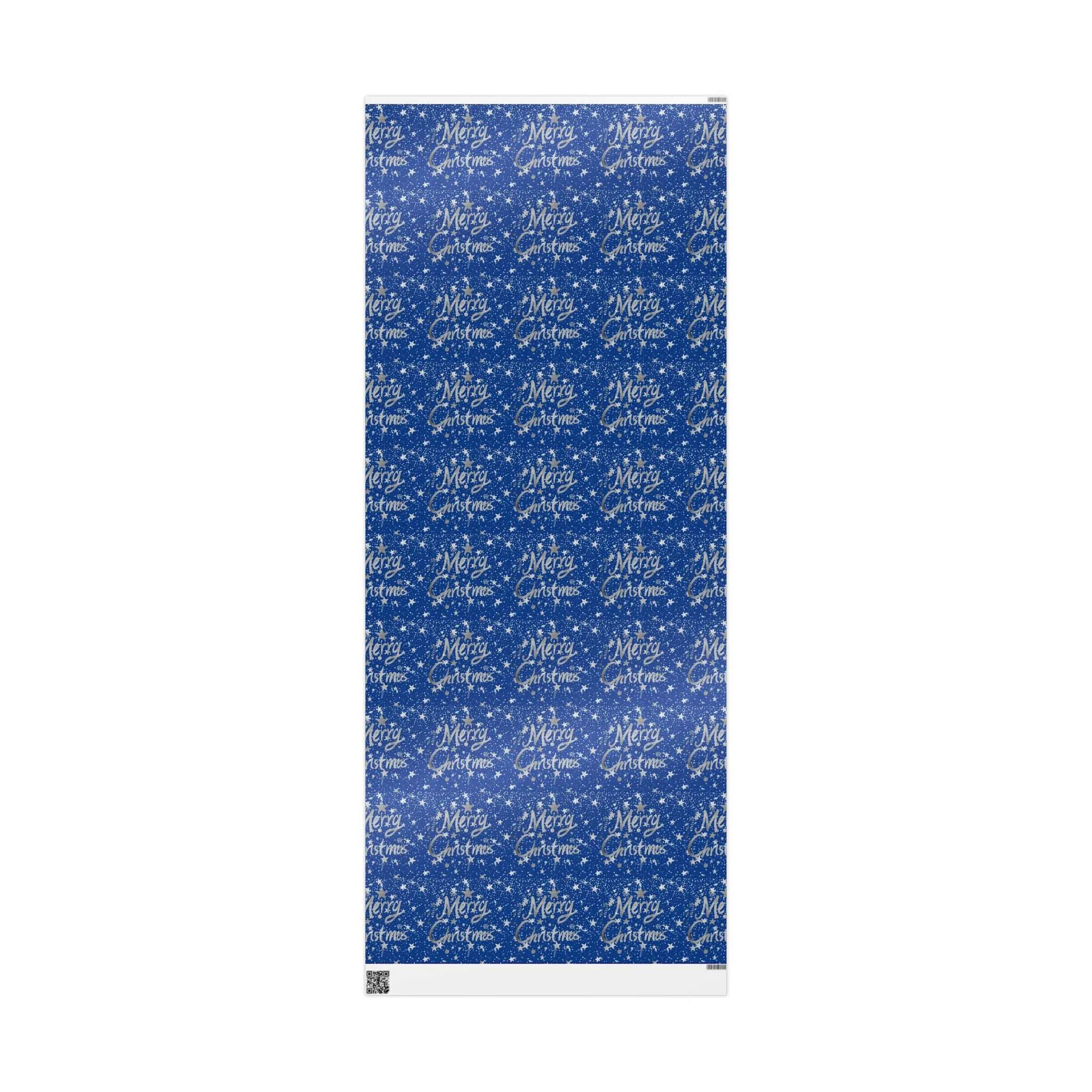 Luxurious Blue & Silver Christmas Wrapping Paper : Elegant Starry Night Design, Premium Eco-Friendly Holiday Gift Wrap