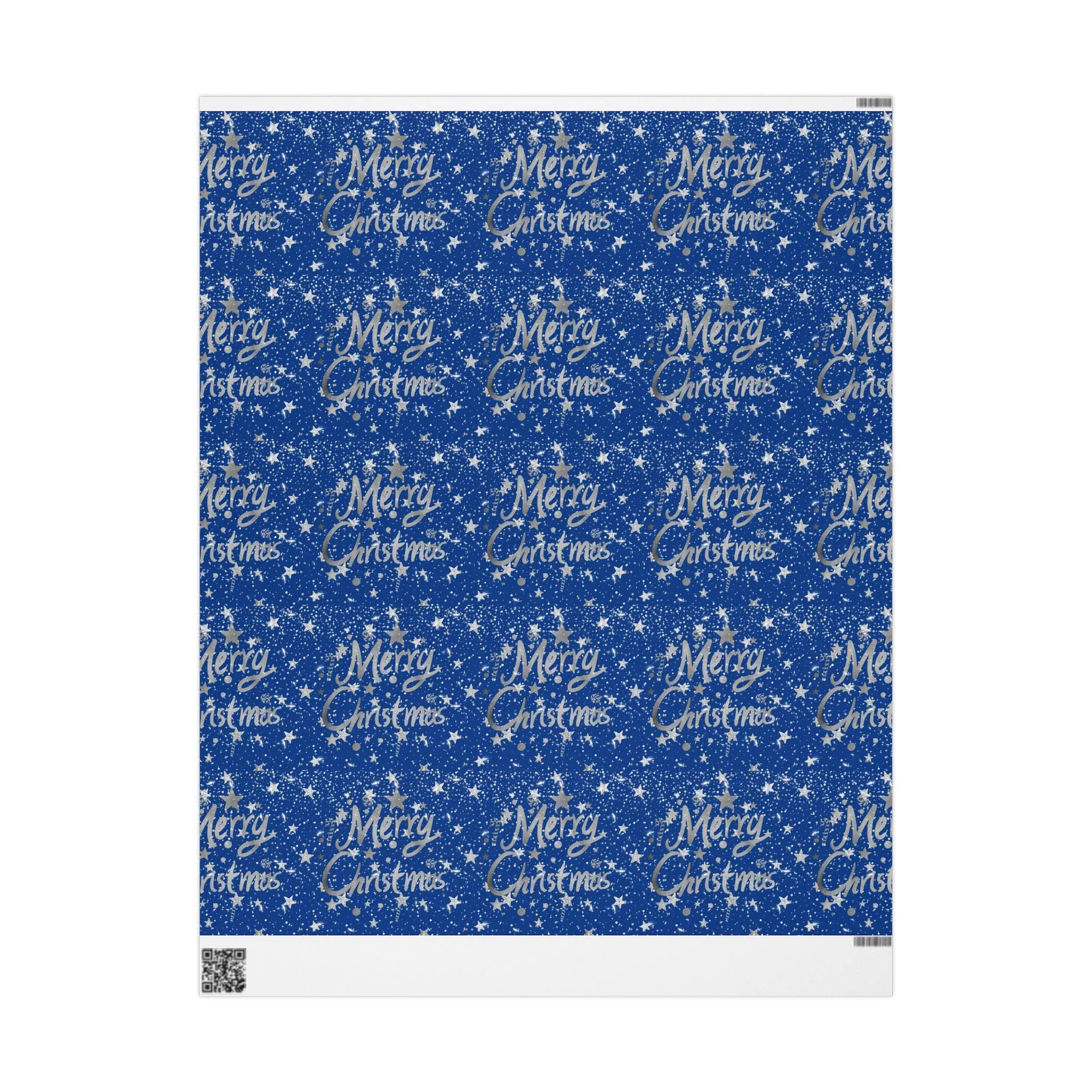 Luxurious Blue & Silver Christmas Wrapping Paper : Elegant Starry Night Design, Premium Eco-Friendly Holiday Gift Wrap