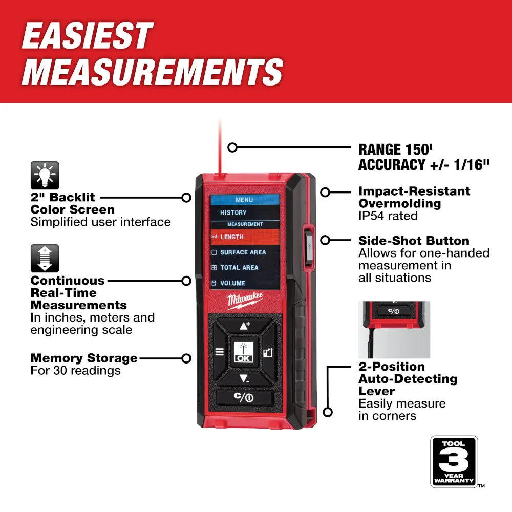 Milwaukee 48-22-9802 150' Laser Distance Meter