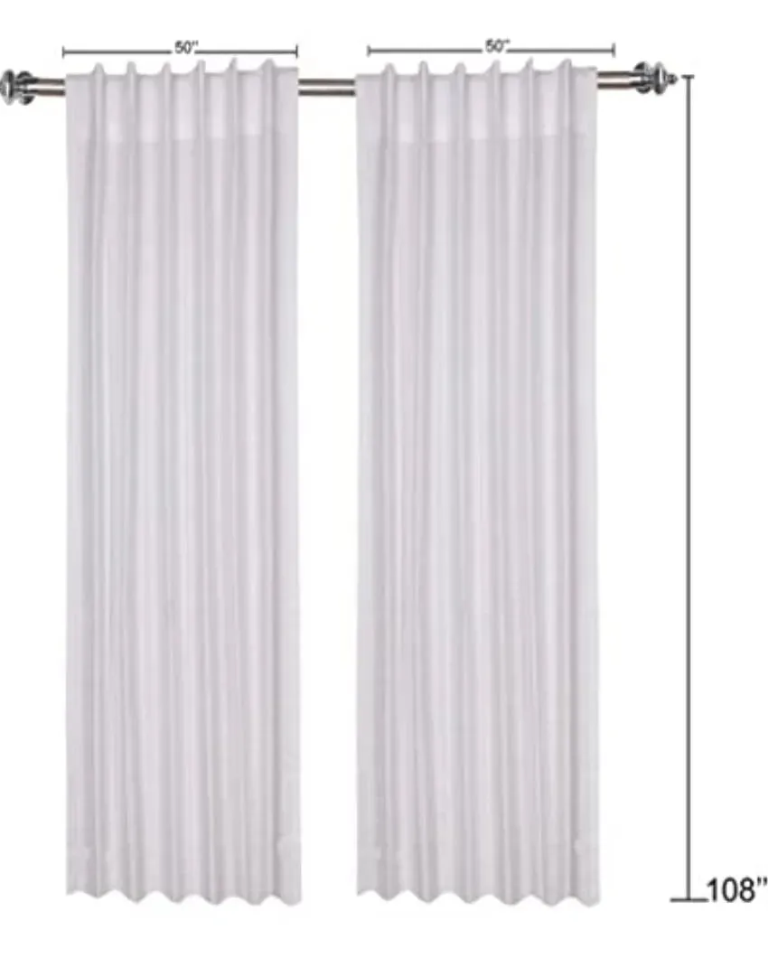 Modern Lines Design Cotton Window Curtains | Set Of 2