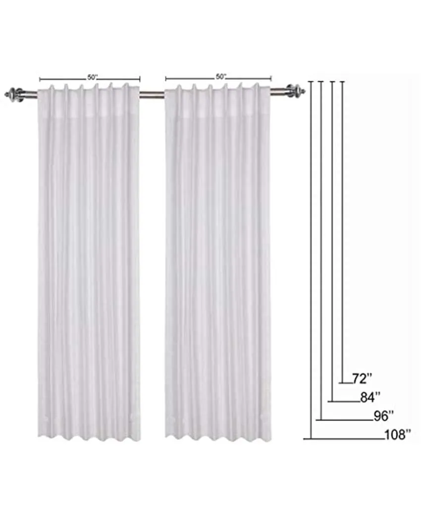 Modern Lines Design Cotton Window Curtains | Set Of 2