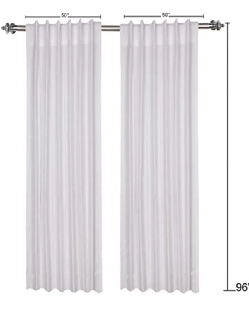 Modern Lines Design Cotton Window Curtains | Set Of 2