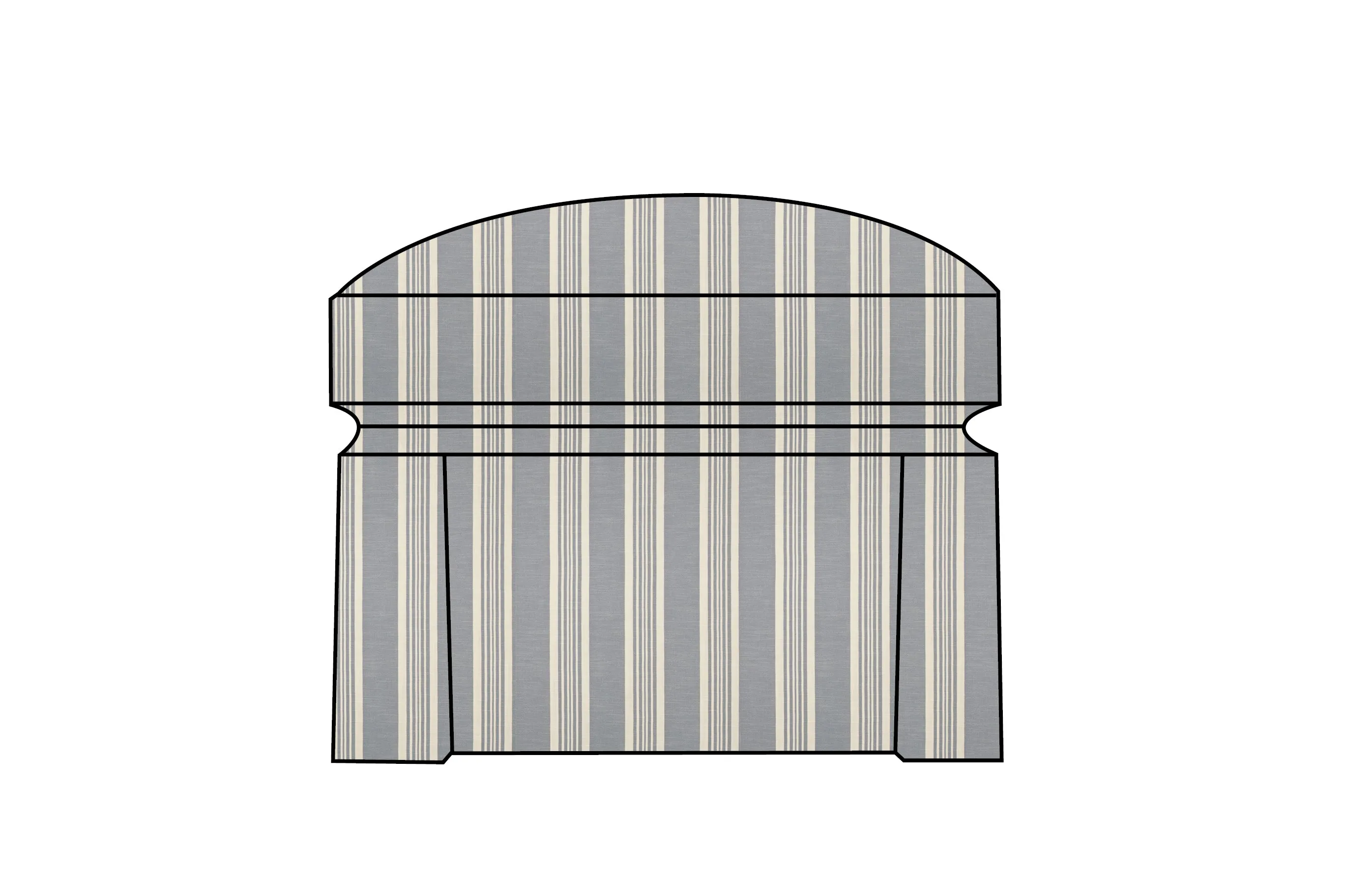 Newport | Footstool Extra Loose Cover | Capri Grey Stripe