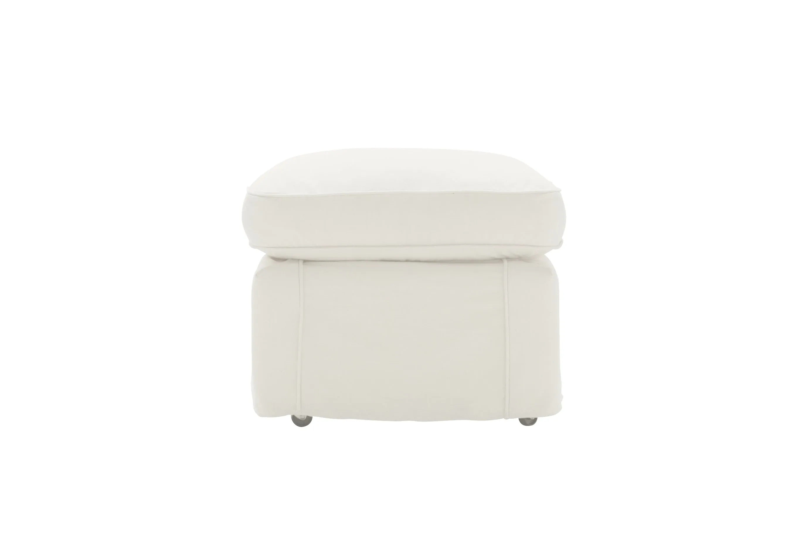 Newport | Footstool Extra Loose Cover | Miami Snow White