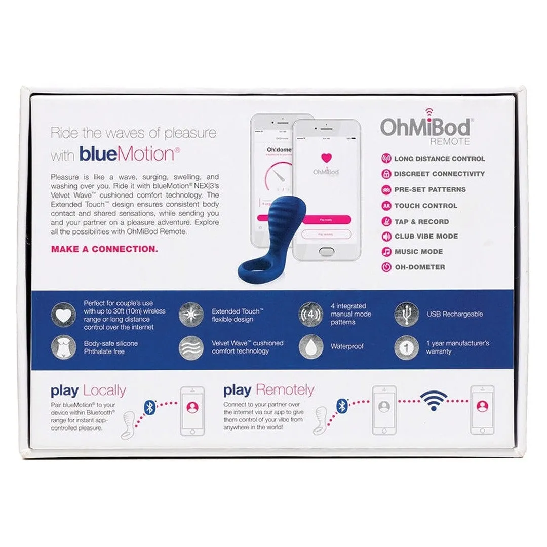 OhMiBod blueMotion NEX|3-Navy Blue Couple's Ring