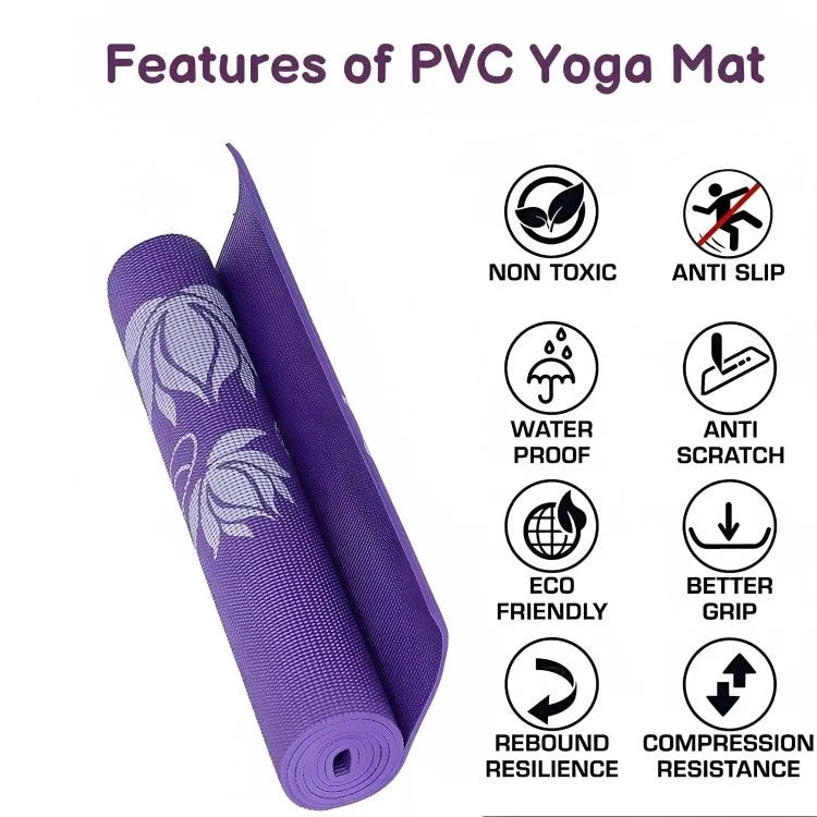 PVC Yoga Mat (Assorted Color, Printed Pattern)