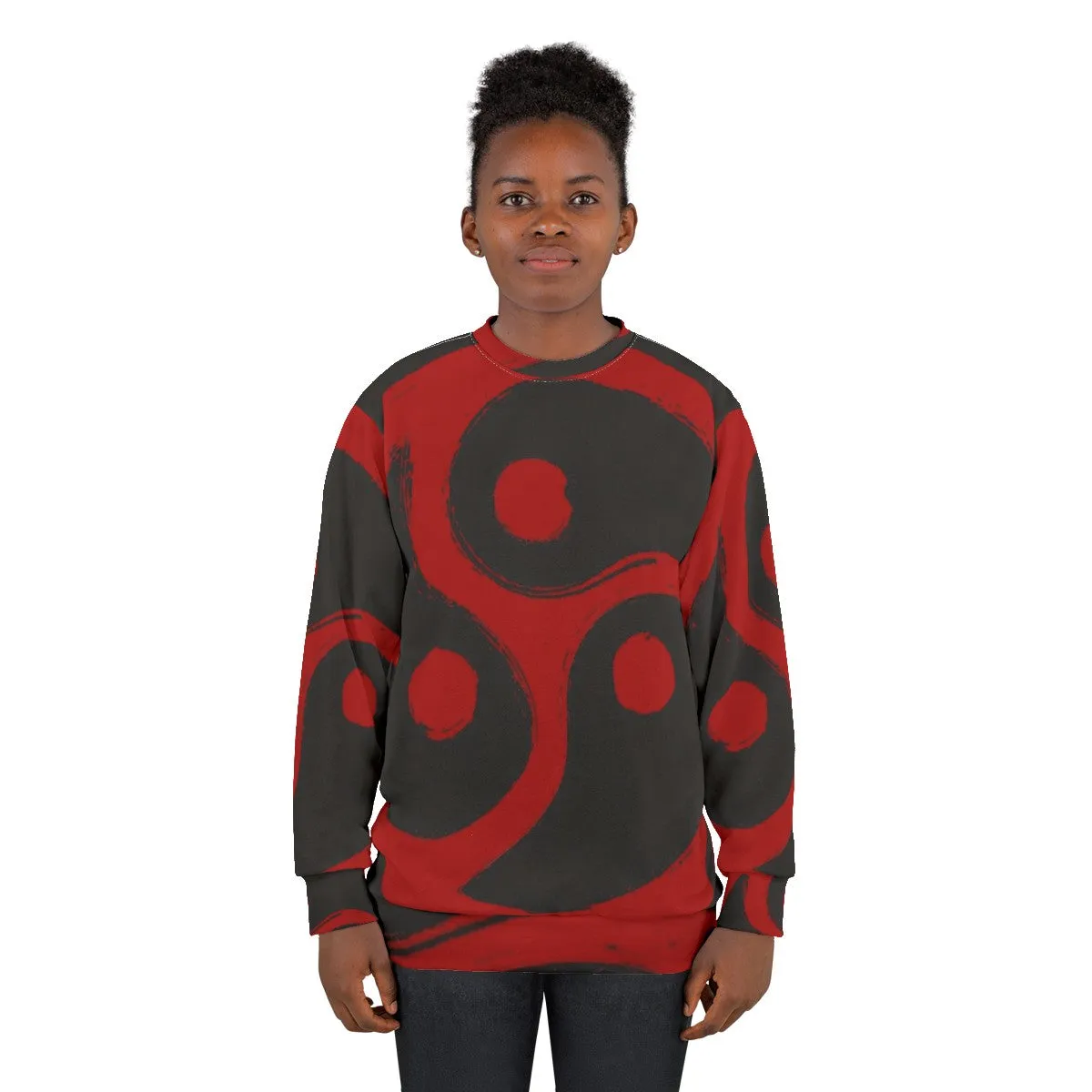 "Edgy Red BDSM Triskelion Grunge Sweatshirt"