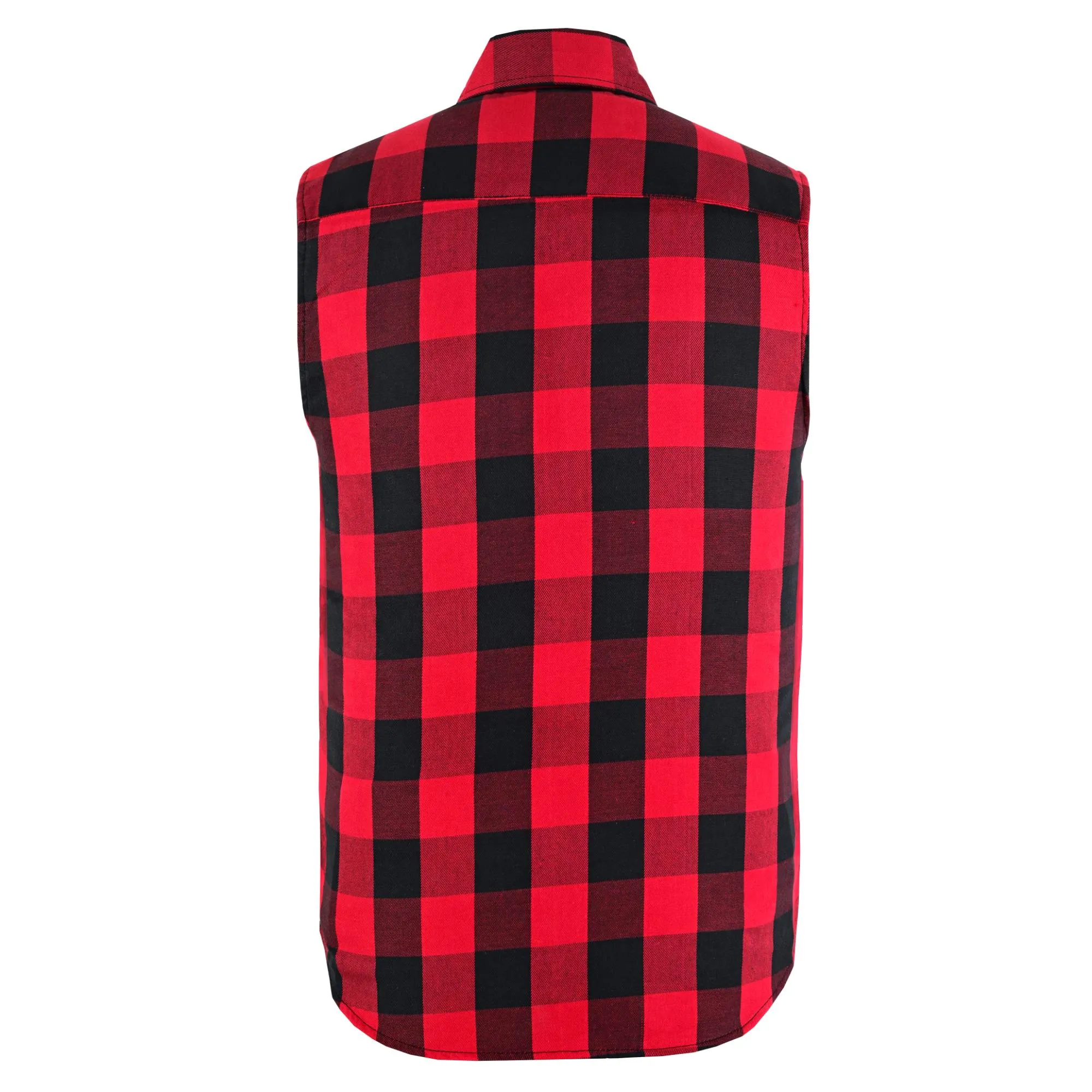 Red Styler Men's Red and Black Sleeveless Flannel