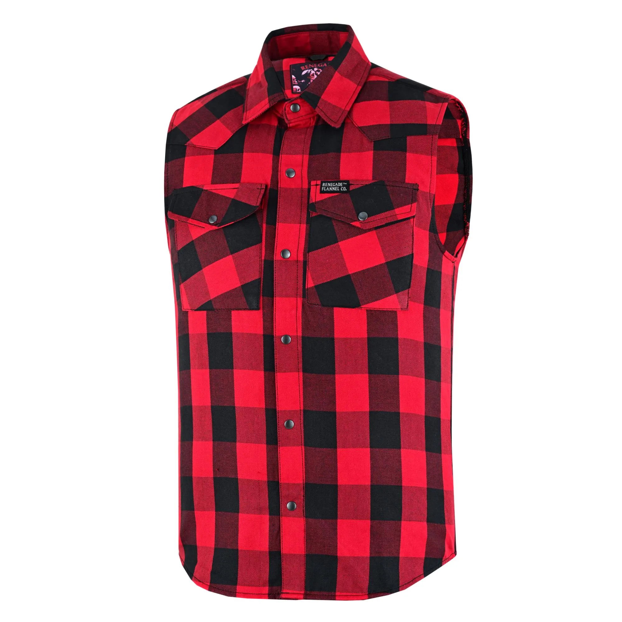 Red Styler Men's Red and Black Sleeveless Flannel