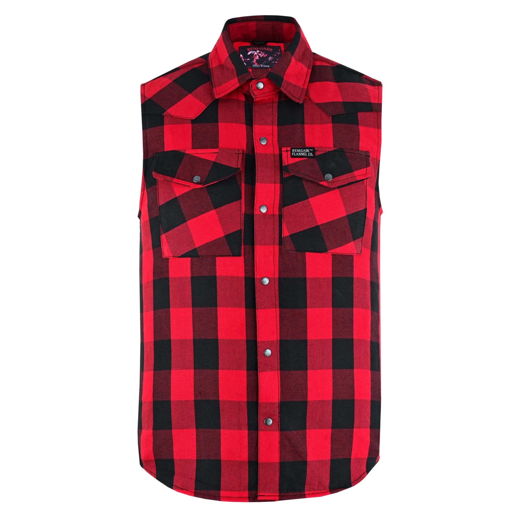 Red Styler Men's Red and Black Sleeveless Flannel