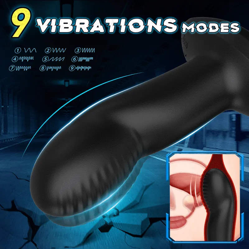 Remote Control 9 Vibrating & Wiggling Prostate Massager Anal Toy