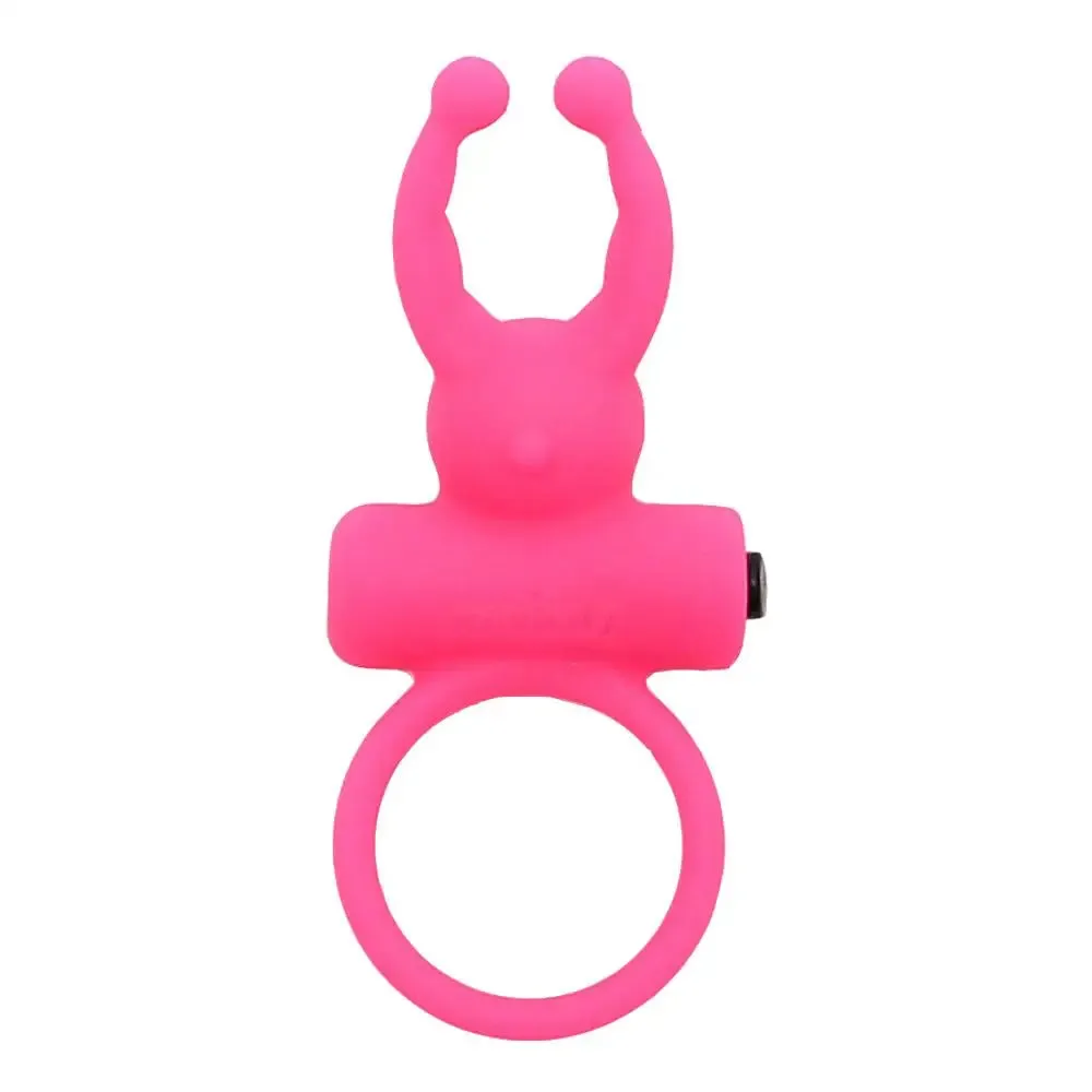 Rimba Silicone Pink Vibrating Stretchy Cock Ring with Clit Stim