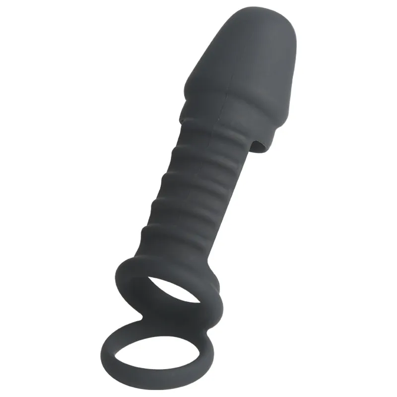 Silicone Cock Rings Penis Sleeve Sex Toys for Men - Dual Cockring Delay Ejaculation Trainer