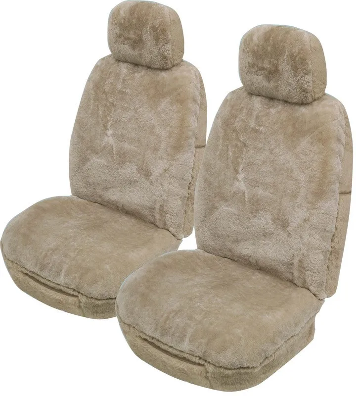 Snowyfleece 25mm Sheepskin Universal Size 30 Seat Covers 5 Years Warranty Deploy Safe One Pair