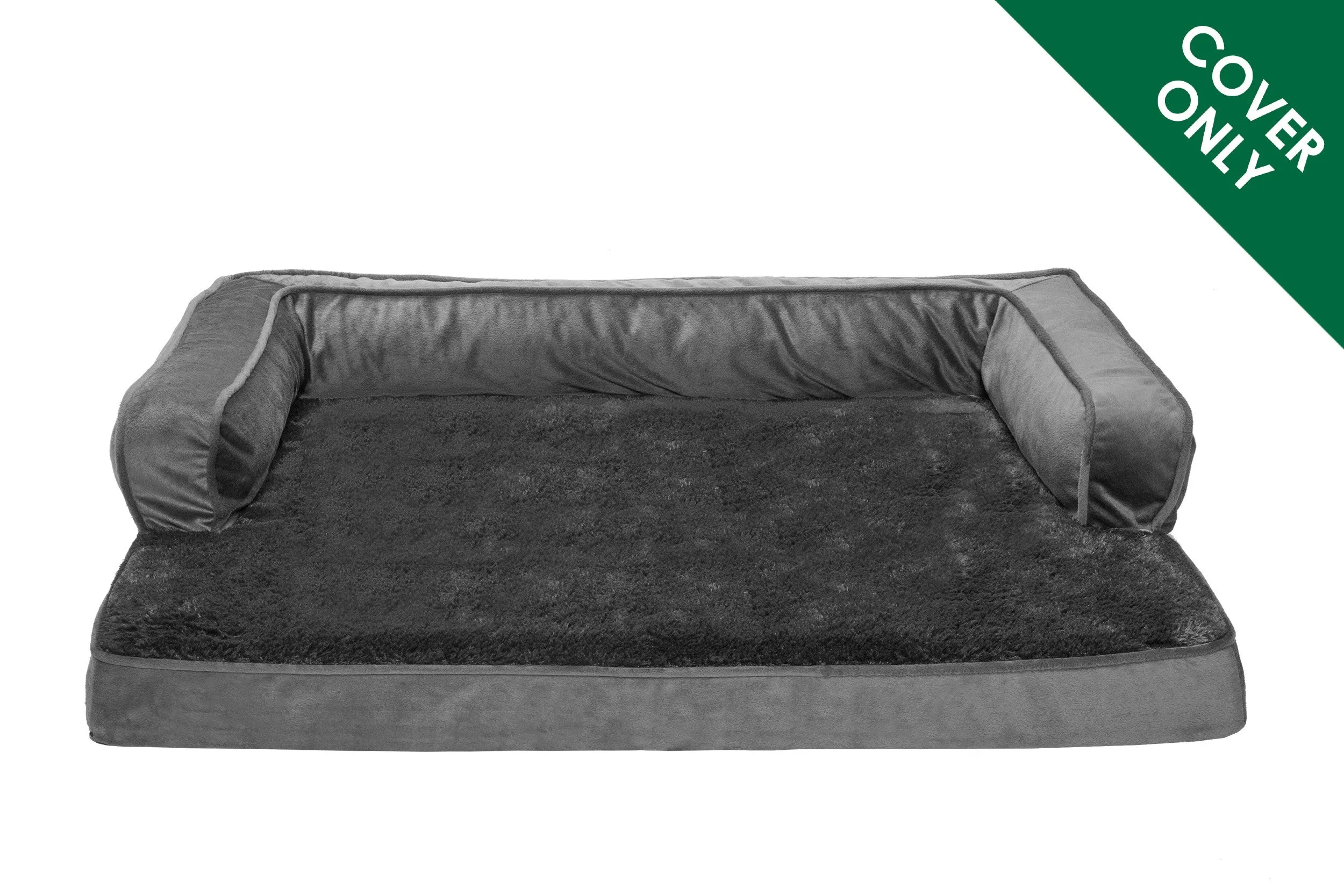 Sofa Dog Bed - Plush & Velvet Comfy Couch - Cover