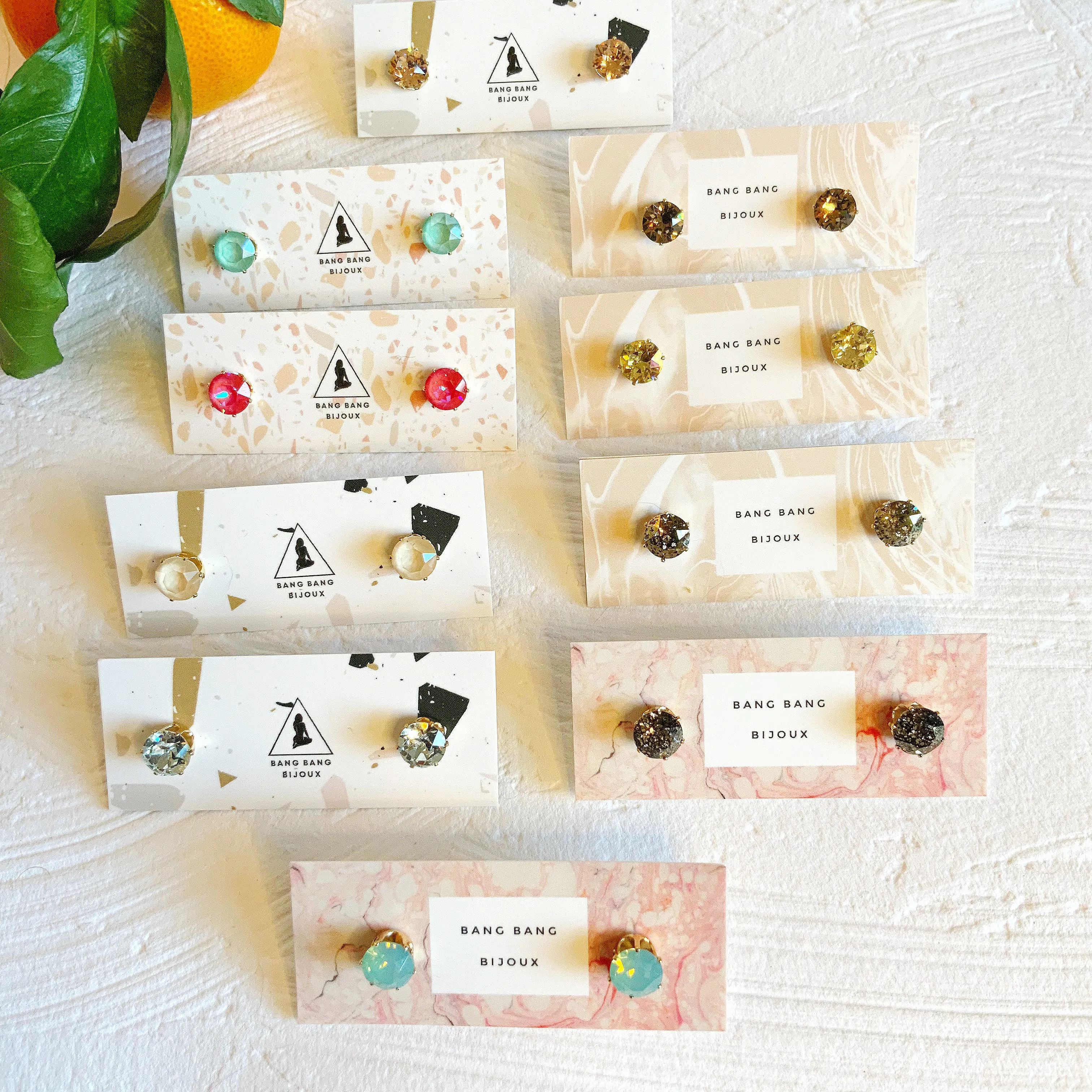 Swarovski 8mm Studs: Multiple Colour Options