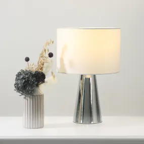 Tayla White and Chrome Contemporary Touch Lamp