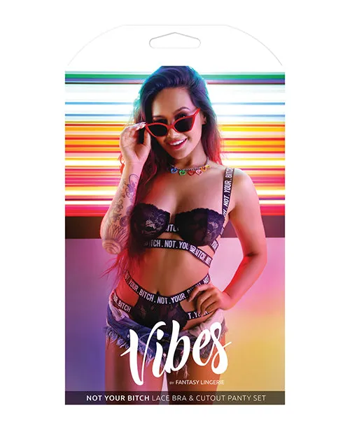 Vibes Not Your Bitch Lace Bra & Cutout Panty