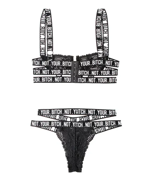 Vibes Not Your Bitch Lace Bra & Cutout Panty