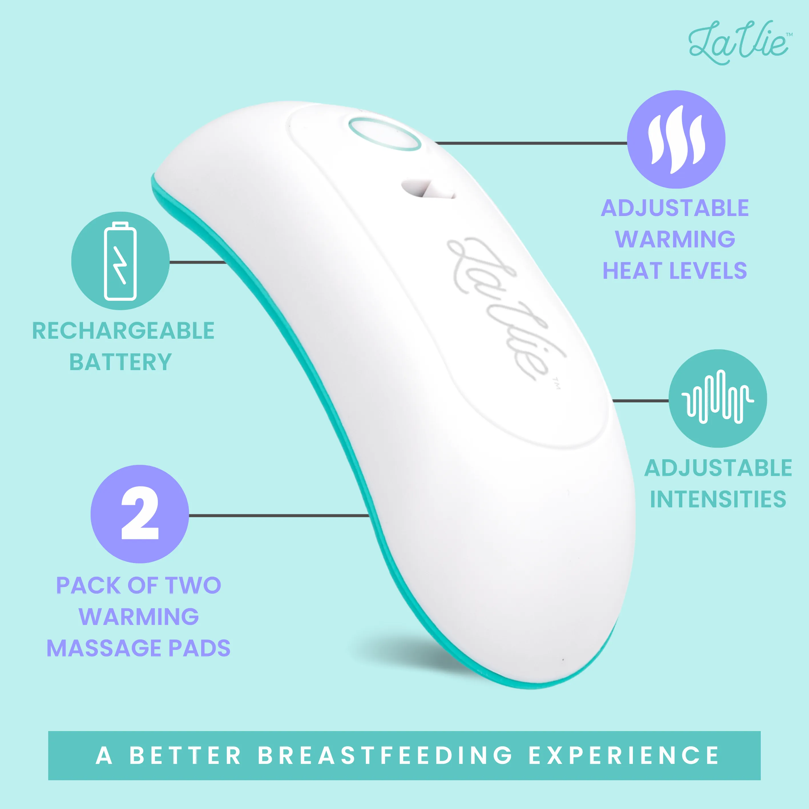 Warming Lactation Massager, 2 Pads